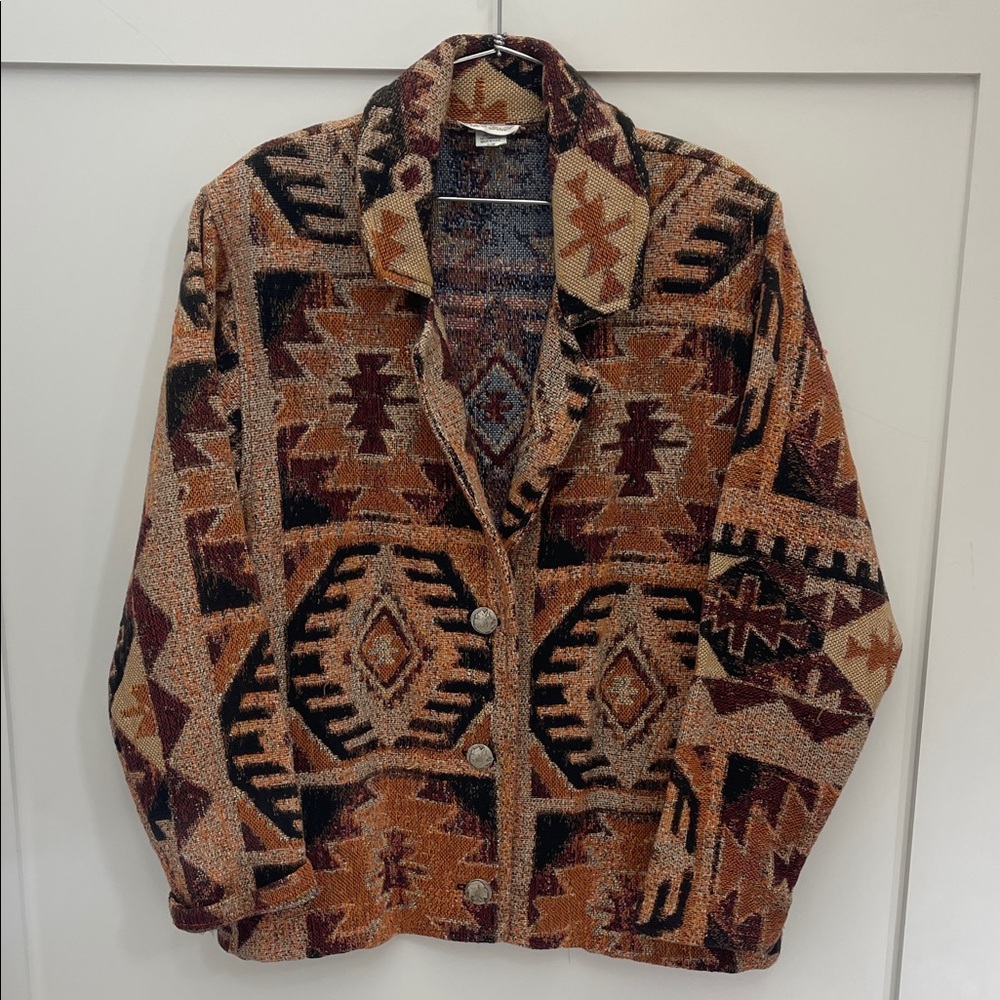 Vintage Paco Solér Southwestern Patterned Cotton woven Jacket, Size S-M